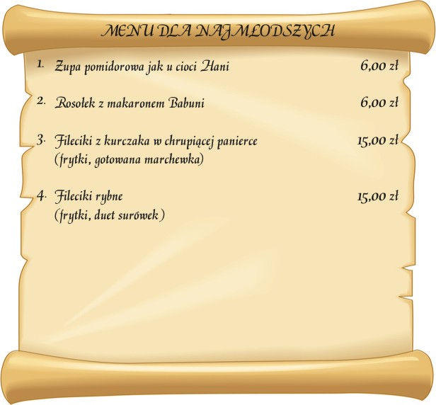 Menu dla najmodszych